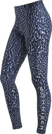 Rohnisch Flattering Printed Tights Dames Sportlegging - Dusty Blue Spot - Maat XS