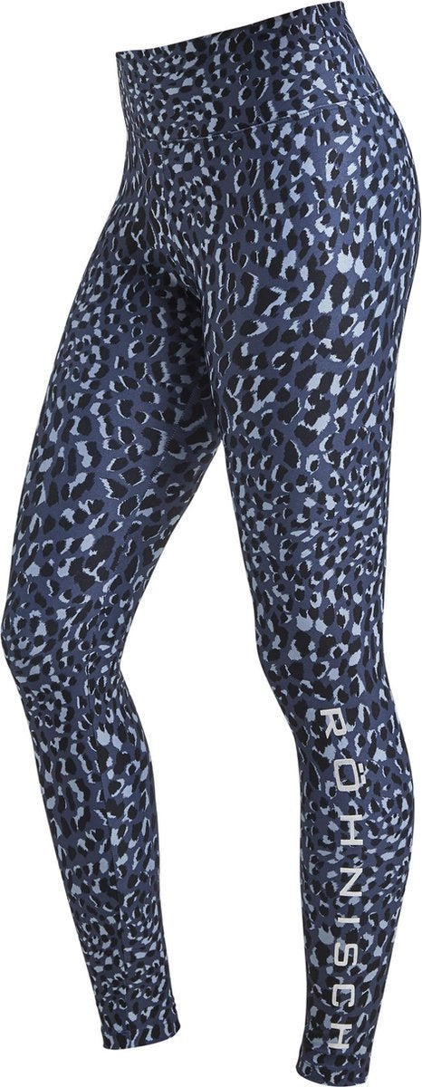 Rohnisch Flattering Printed Tights Dames Sportlegging - Dusty Blue Spot - Maat XS