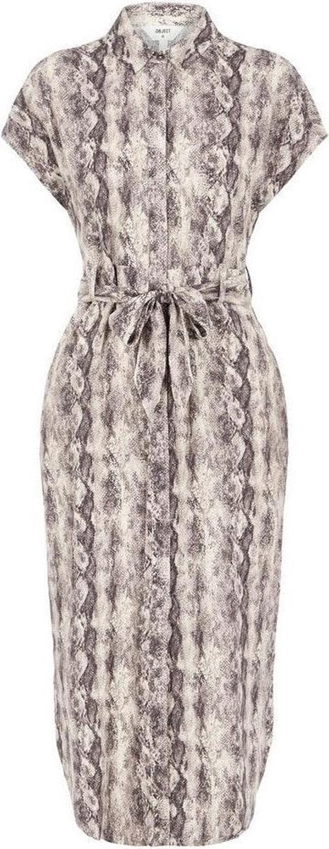 Objhannah S/s Palm Shirt Dress Pb9 23034512 Sandshell/snake Print