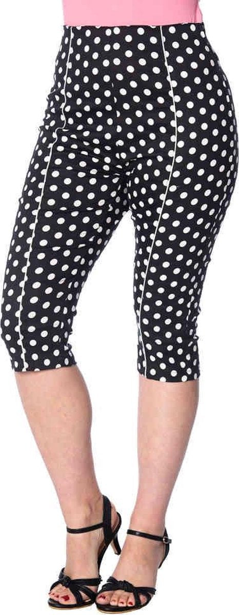 Dancing Days Capri broek -S- POLKA LOVE Zwart