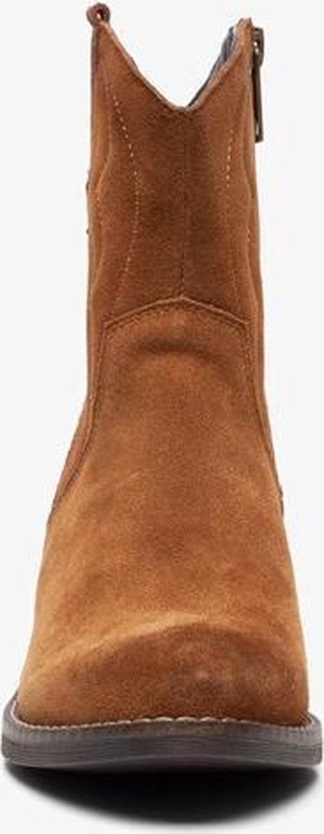 TwoDay suede dames cowboy western laarsjes - Cognac - Maat 40