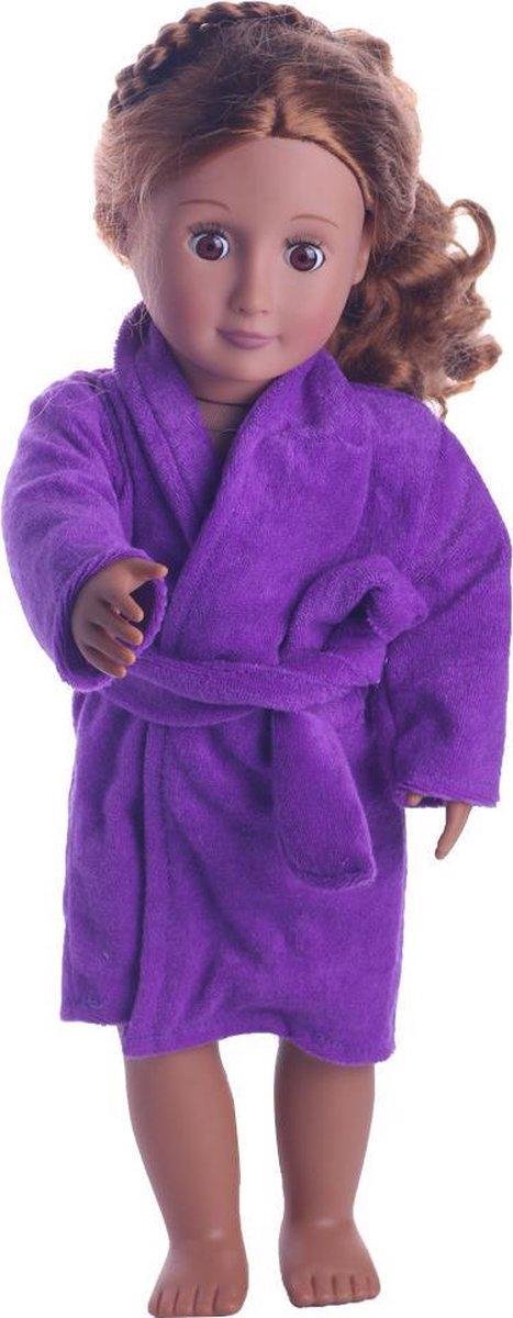 Dolldreams | Poppenkleding voor pop tot 43CM - Paarse Badjas - Past op Baby Born