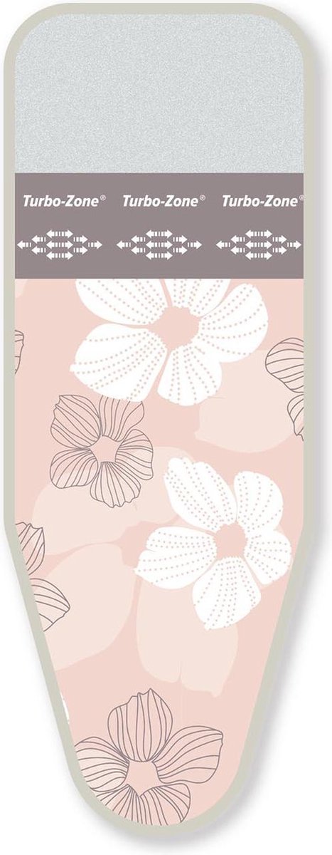 LaundrySpecialist® Strijkplankovertrek Turbo & Parking Maat L/XL - Geschikt voor strijkplanken van max 140 x 52 cm - Strijkhoes met Turbo-zone en parkeerzone - Bloemen