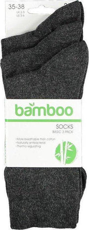 Apollo Bamboe 3P Sokken - Antraciet - Maat 35-38