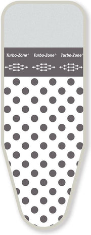LaundrySpecialist® Strijkplankovertrek Turbo & Parking Maat L/XL - Geschikt voor strijkplanken van max 140 x 52 cm - Strijkhoes met Turbo-zone en parkeerzone - Stippen