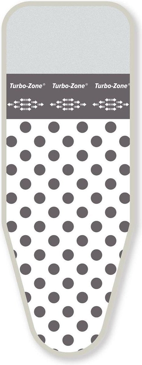 LaundrySpecialist® Strijkplankovertrek Turbo & Parking Maat L/XL - Geschikt voor strijkplanken van max 140 x 52 cm - Strijkhoes met Turbo-zone en parkeerzone - Stippen