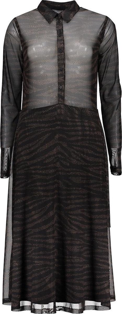 Dress Mesh Aop Zebra En Stars 07655 20 Sand/black Combi