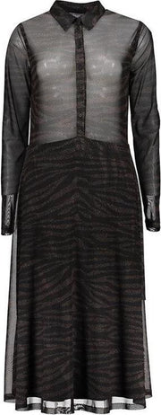 Geisha dress mesh aop stars & zebra Sand/black combi