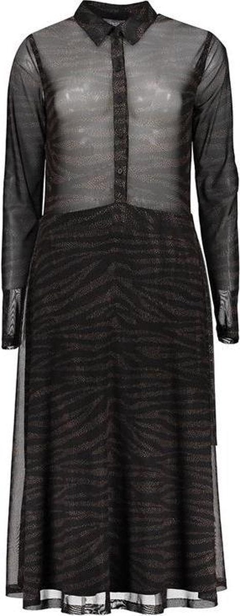Geisha dress mesh aop stars & zebra Sand/black combi