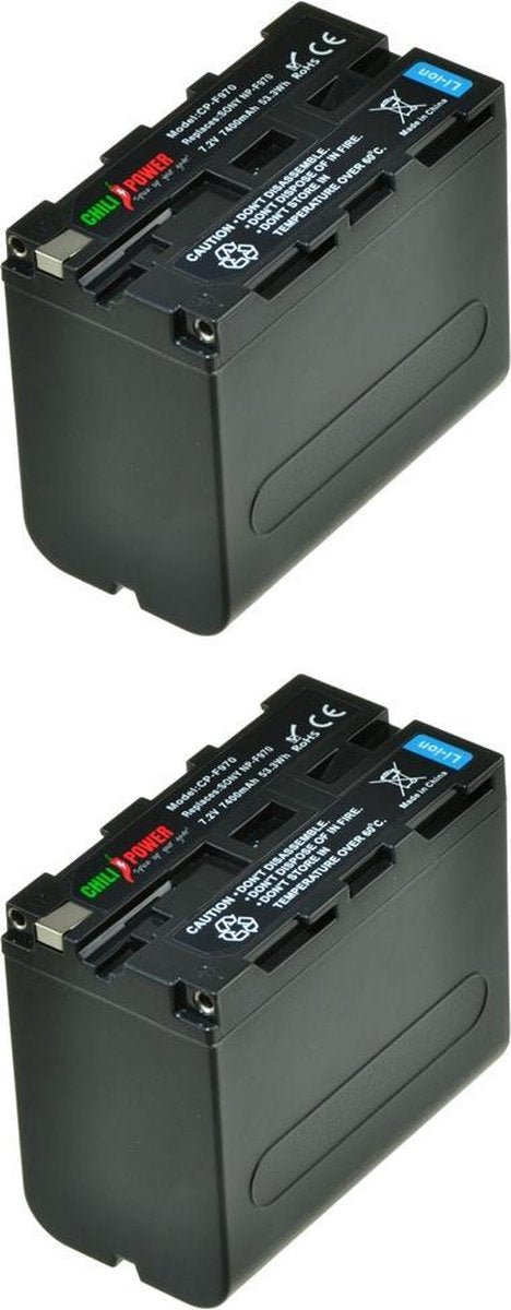 ChiliPower Sony NP-F970 camera batterij - 2 stuks verpakking