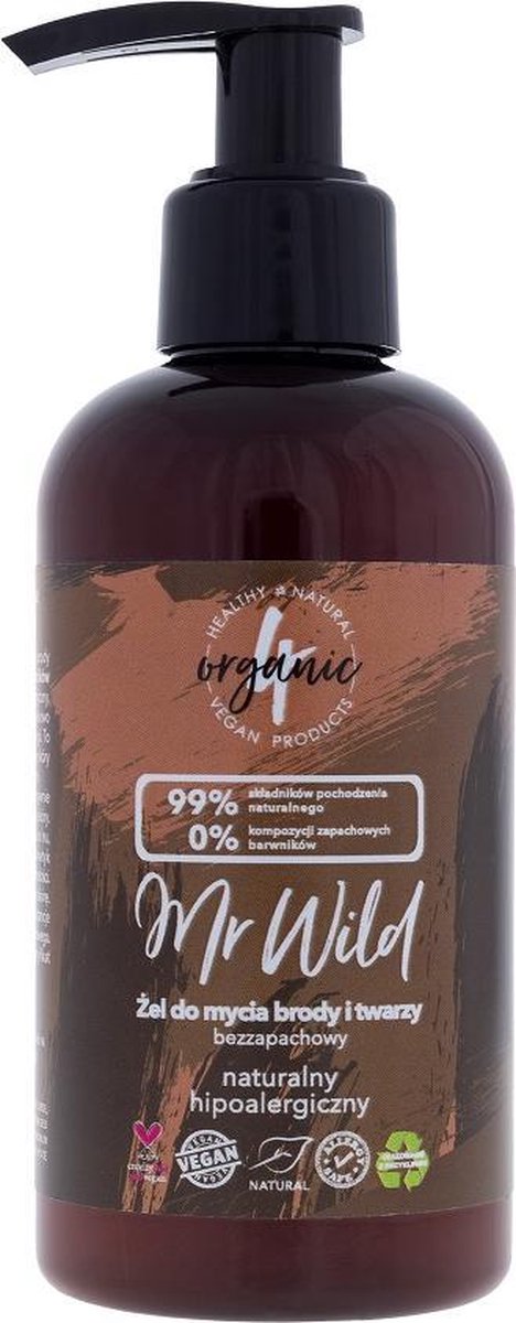 Mr Wild żel do mycia brody i twarzy bezzapachowy 200ml