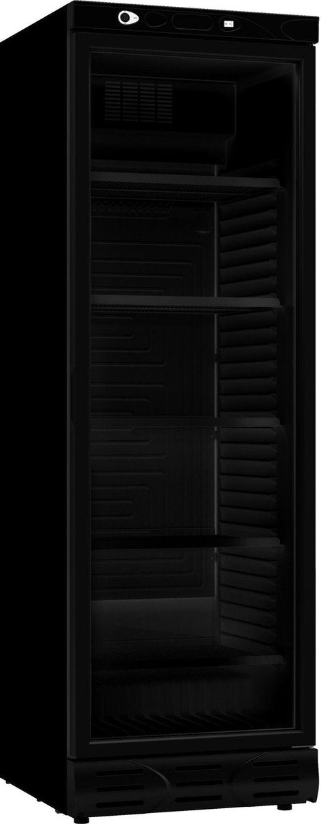 HORECA GLASDEUR KOELKAST 382L ALL BLACK- ZWART ZONDER LICHTBAK