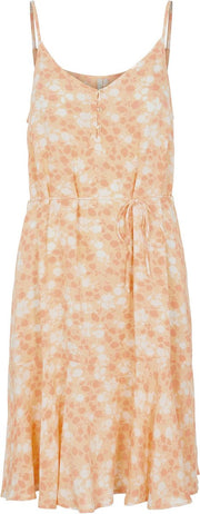 Pieces PCNYA SLIP BUTTON DRESS Apricot Cream Dames Jurk - Maat XL