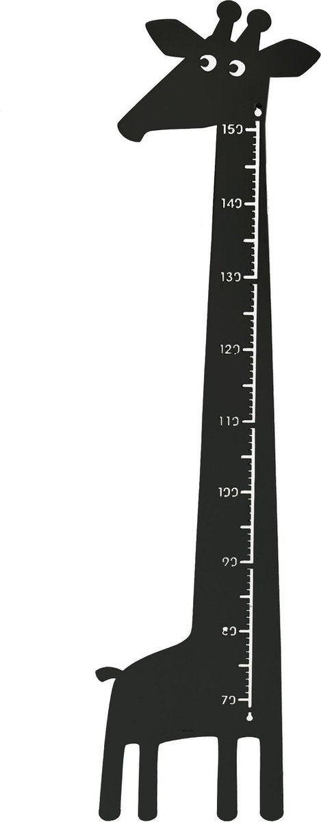 Roommate Groeimeter Giraffe Zwart Metaal Junior 115 X 28 Cm