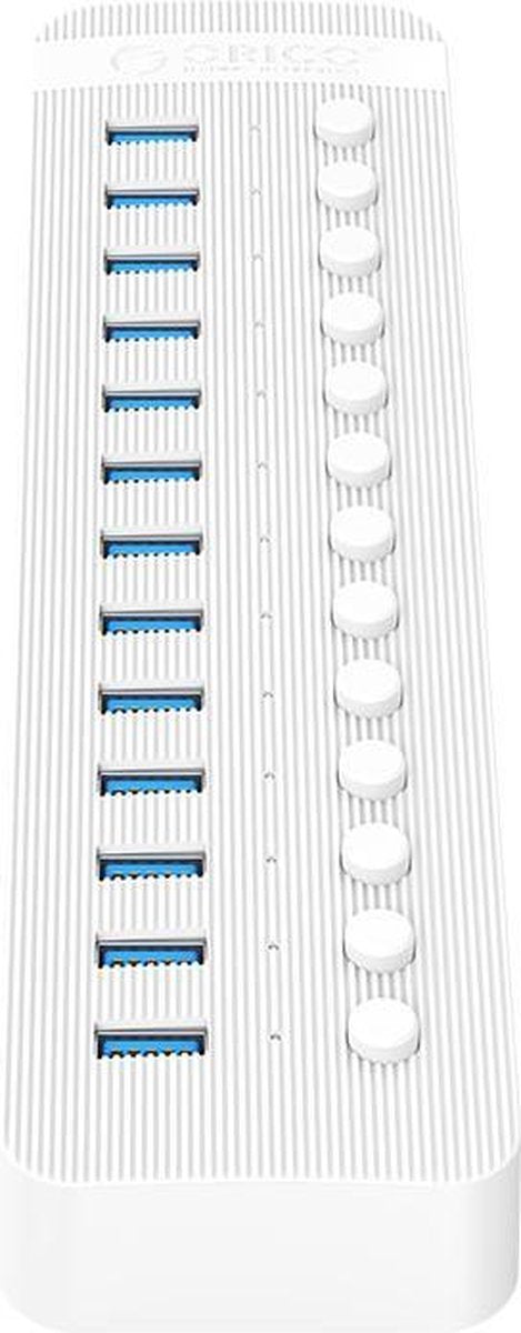 ORICO USB 3.0 hub met 13 poorten - BC 1.2 - aan/uit schakelaars - 60W - wit