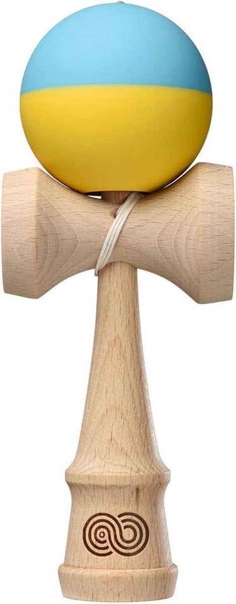 Kendama USA Kaizen - Half Split Ghost Blue & Yellow Silk