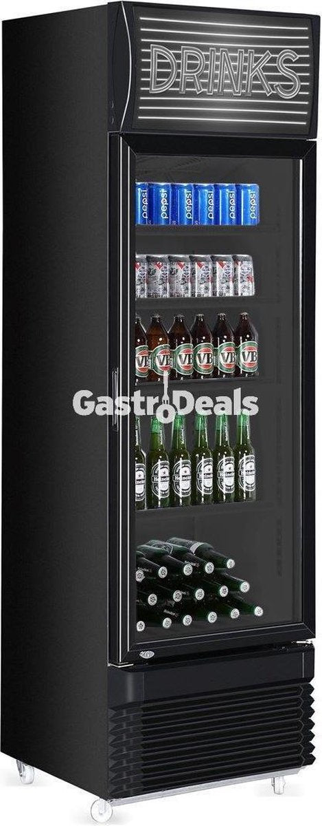Maxxfrost Glasdeur koelkast volledig zwart | Horeca kwaliteit |