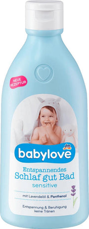 babylove Baby bad & wasgel Ontspannen slapen goed gevoelig  - Sleep Well Bath sensitive - Gevoelig met lavendelolie en panthenol en kamille-extract  (500 ml)