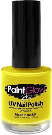 Neon gele UV nagellak 12 ml - Lichtgevende glow in the dark/blacklight nagellakjes - Schmink/make-up geel thema