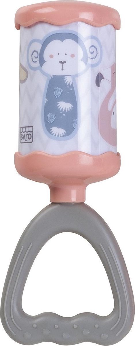 Saro Rammelaar Muzikaal Klokgeluid 15 Cm Grijs/zalmroze