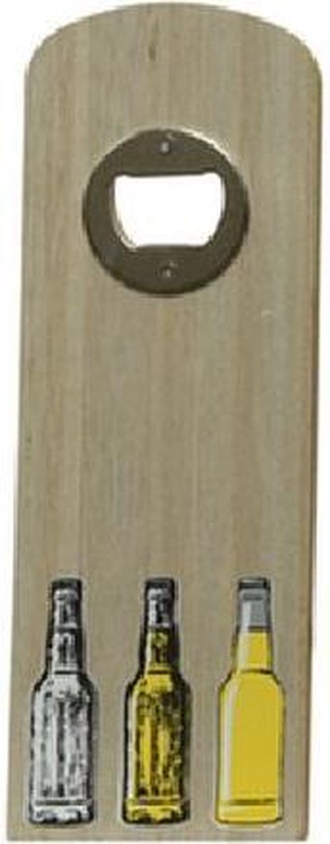 Flessen opener | hout | tekst |