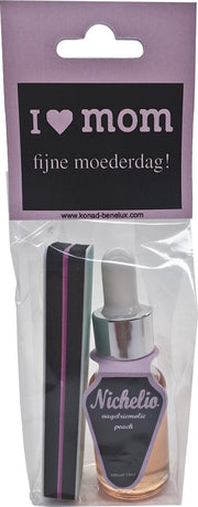 Moederdag  nagels verzorging set Polijstblok en nagelriemolie peach geur