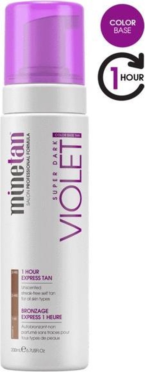 Minetan - Violet Self Tanning Foam for Dark Tanning (Super Dark 1 Hour Express Tan) - 200ml