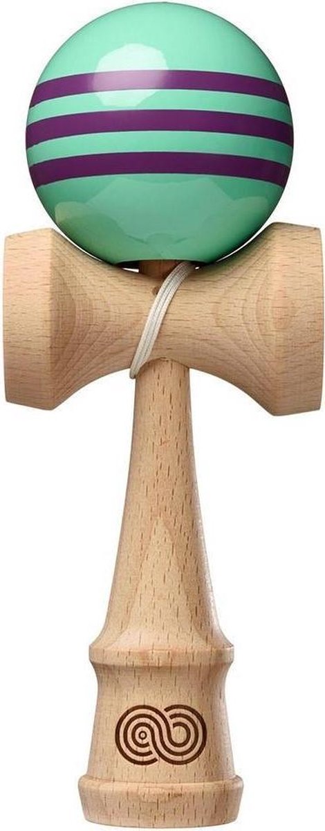 Kendama USA Kaizen - Triple Stripe - Teal with Purple
