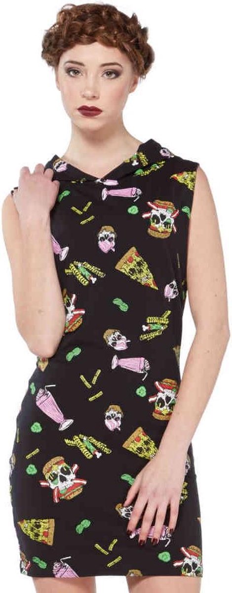 Jawbreaker Bodycon jurk -L- Twisted Fast Food Zwart