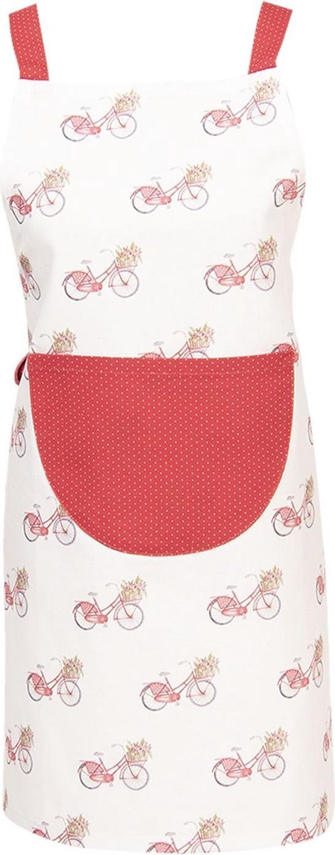 Clayre & Eef Keukenschort Kinderen 48*56 cm Meerkleurig Katoen fiets BBQ Schort Kookschort