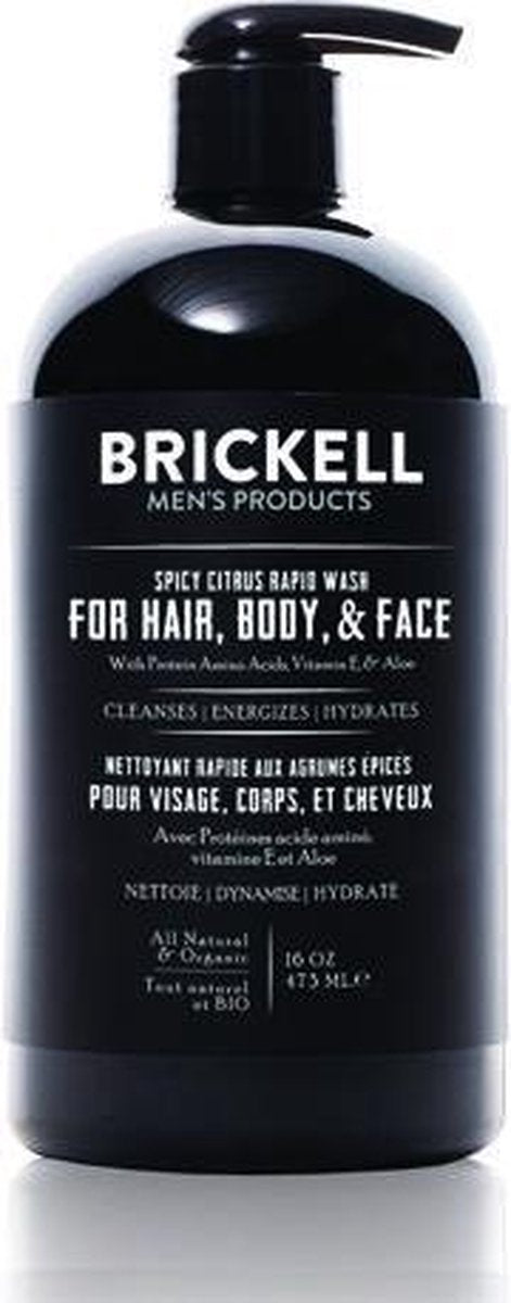 Brickell All in One Wash for Men Rapid Spicy Citrus 473 ml.