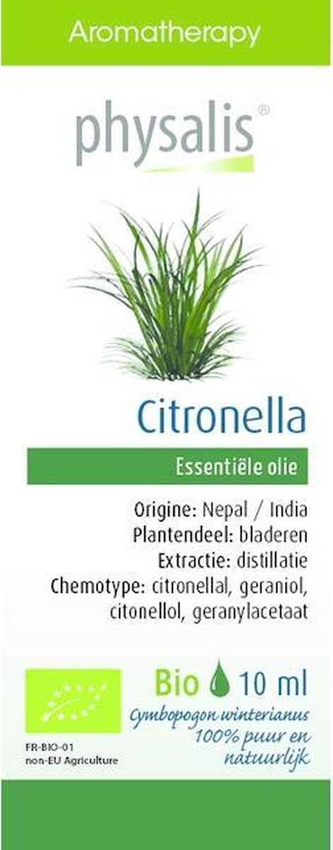 Physalis  Etherische Olie Citronella Bio Etherische Olie 30ml - Diffuser