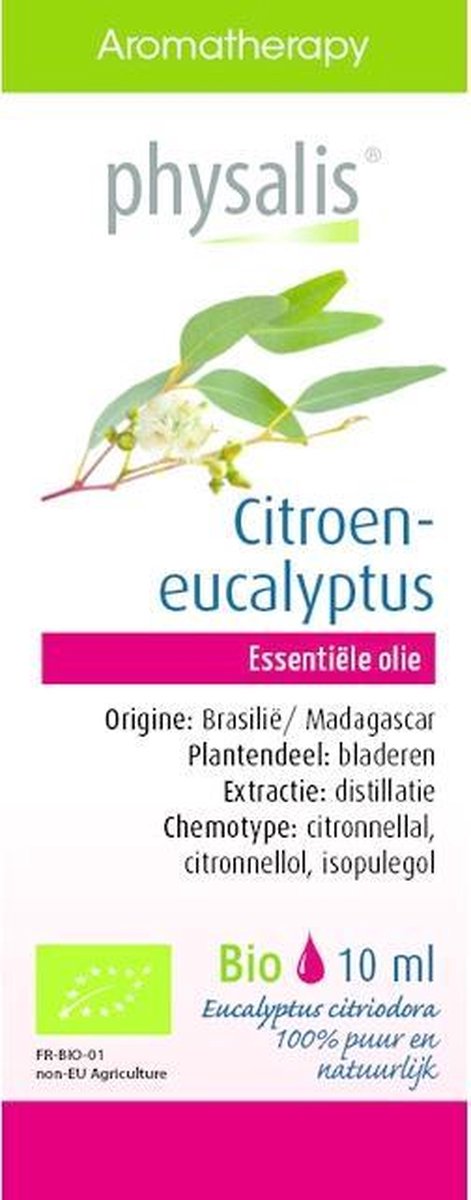 Physalis Etherische Olie Citroeneucalyptus Bio Etherische Olie 10ml - Diffuser