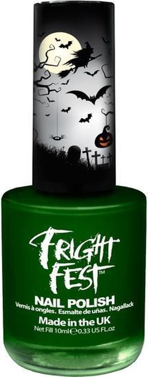 Heksen/zombies groene nagellak 10 ml verkleedaccessoire - Halloween/Horror - Make-up en schmink feestartikelen