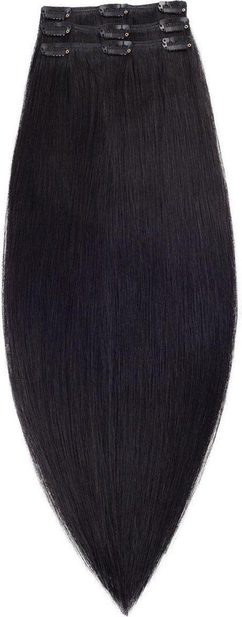 Clip In Extensions VOLUMESET 55/60cm 80gram zwart 100%human hair