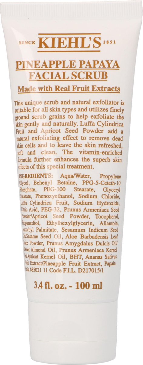 Kiehls - Pineapple Papaya Facial Scrub - Skin Peeling With The Scent Of Pineapple And Papaya