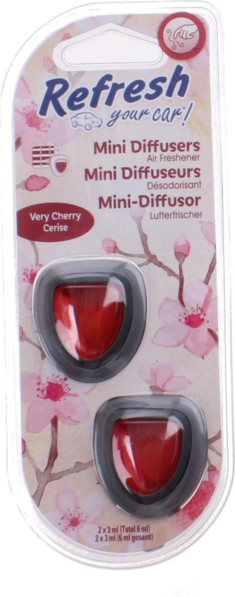 Refresh Your Car Mini-luchtverfrissers Cherry Cerise 3 Ml 2 Stuks