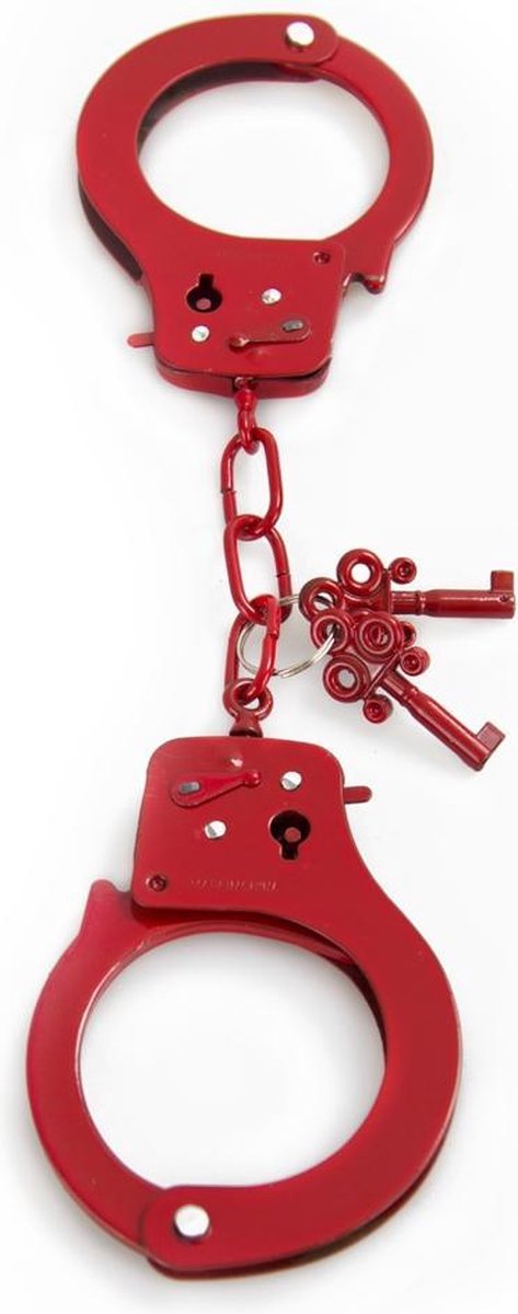 Metal Designer Handcuffs - Red - Bondage Toys - Handcuffs