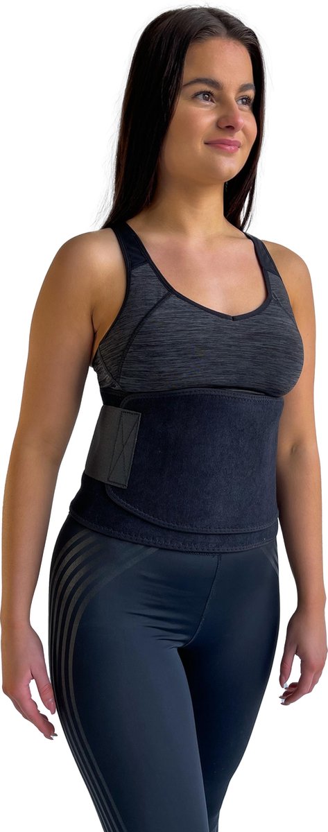 Zweetband Buik - Afslankband Buik - Waist Trainer - Waist Shaper - Sauna Band - Sauna Belt - One Size - Zwart