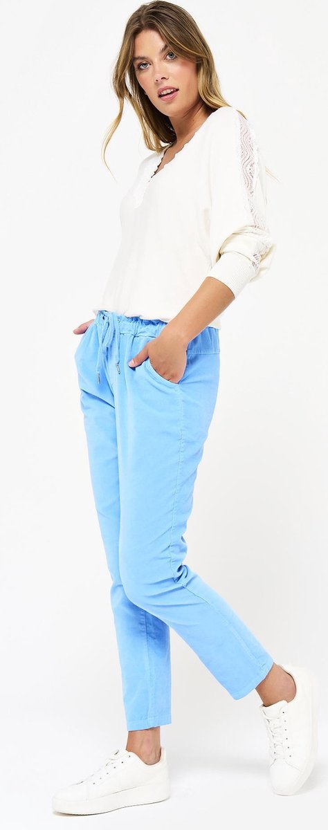 Slouchy corduroy broek - Light Blauw