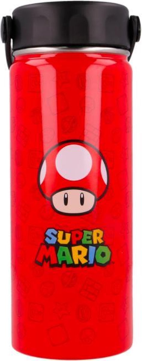 DUBBELWANDIGE ROESTVRIJSTALEN THERMOSKAN - FLES 530 ML SUPER MARIO