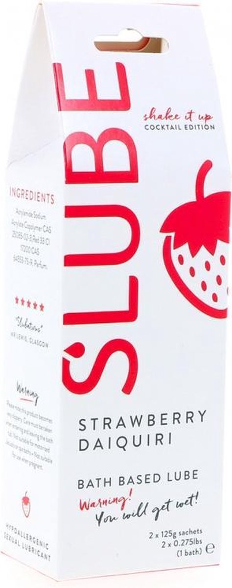 Slube – Massage en Glijmiddel Aardbeien Daiquiri – klein verpakking