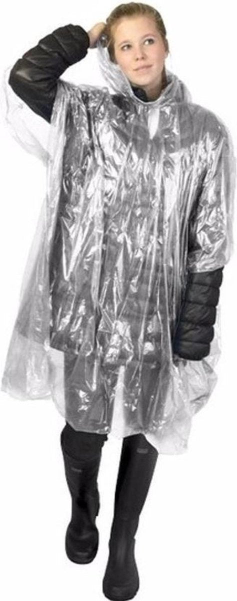 wegwerp regenponcho transparant voor volwassenen |uniseks | Regenjas capuchon | Lichtgewicht |Regen | wegwerpponcho