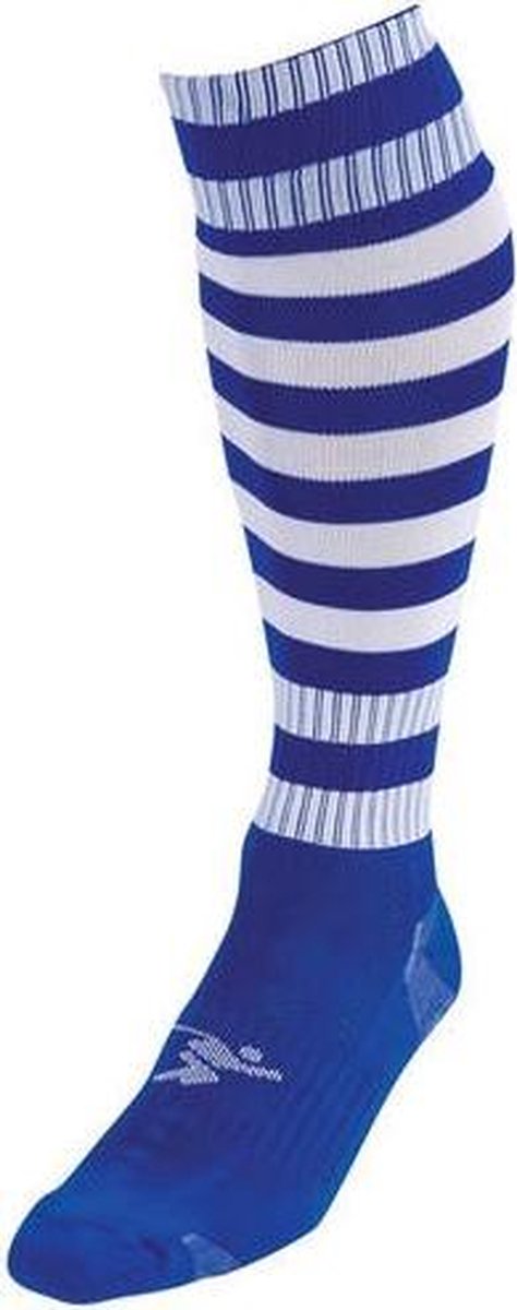 Precision Voetbalsokken Hooped Unisex Nylon Blauw/wit Maat 40-44