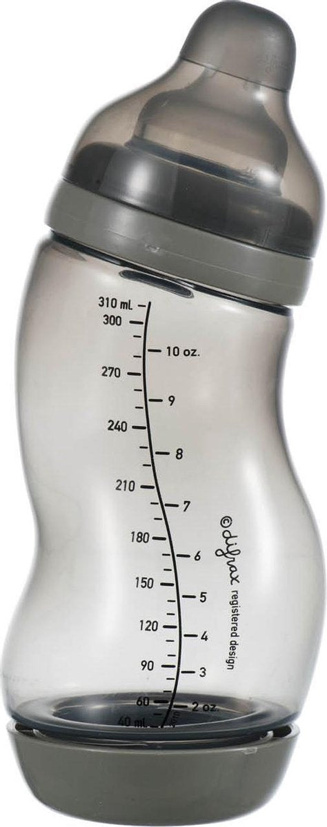 Difrax Anti-Colic S-babyfles Wide - 310 ml - Grijs|Clay