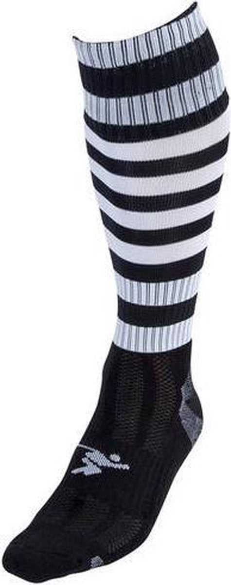Precision Voetbalsokken Hooped Junior Nylon Zwart/wit Maat 35-39