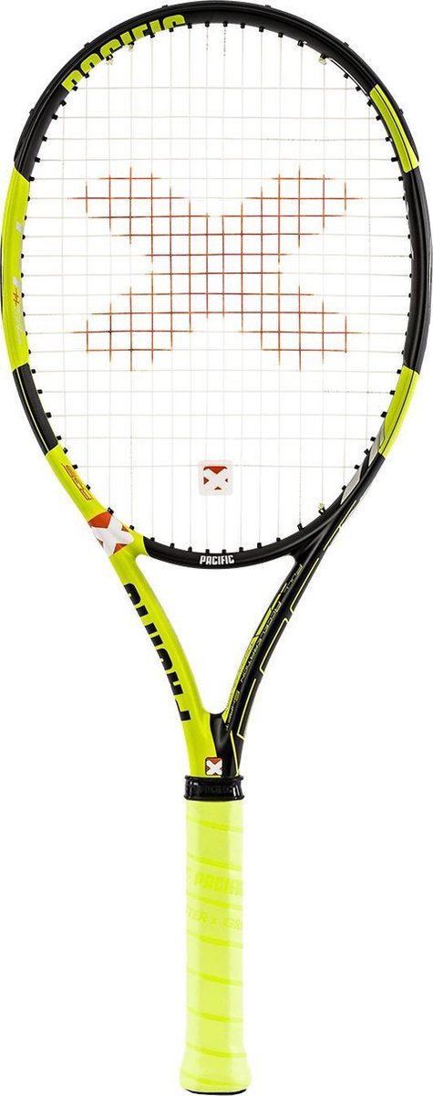 Pacific Tennisracket X Fast Ult Zwart/geel Gripmaat L3