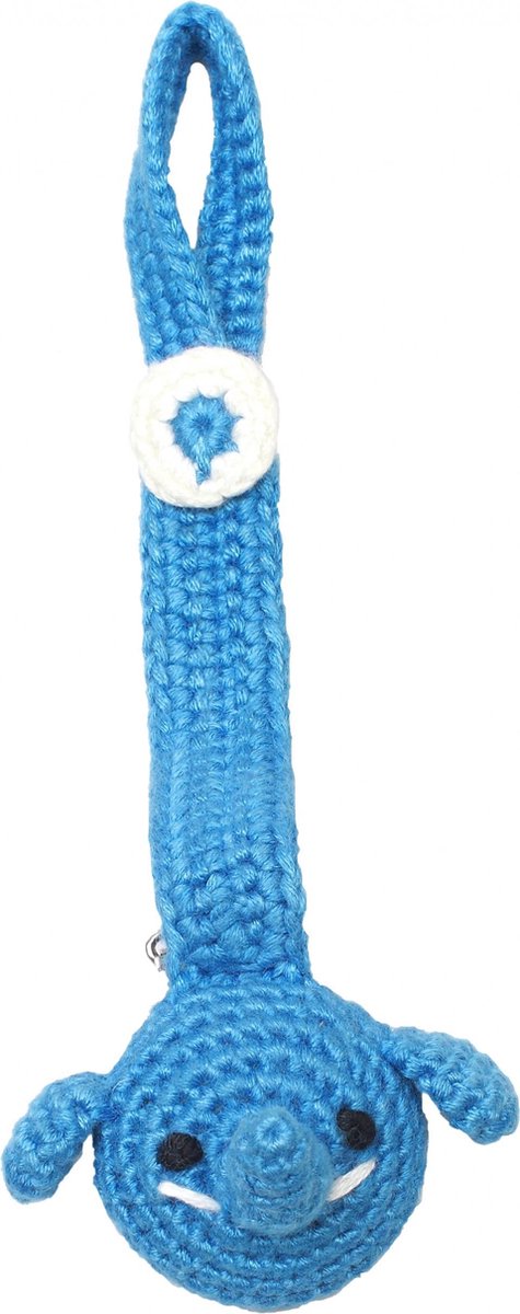 Naturezoo Fopspeenketting Mr. Elephant Bamboestof 20 Cm Blauw