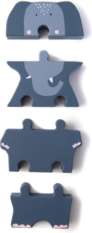 Houten - Houten baby puzzel - Mrs. Elephant