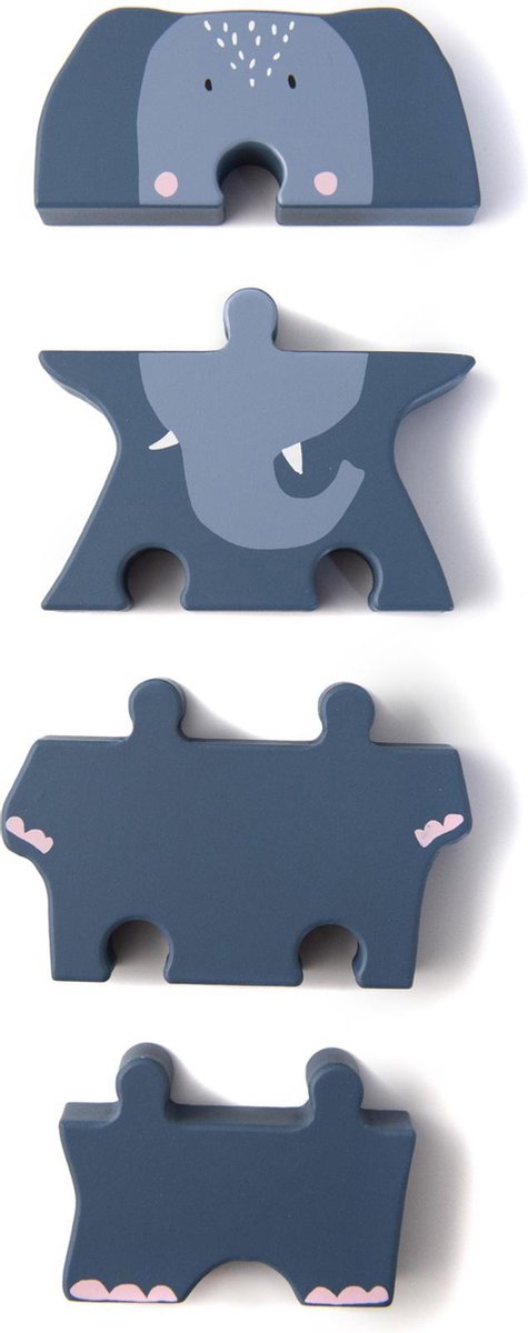 Houten - Houten baby puzzel - Mrs. Elephant